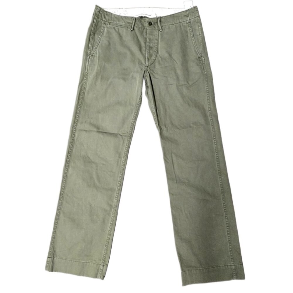 Stylish Khaki Green Chino pants. 32 x 32 100% cotton. Wide belt loop. Excellent